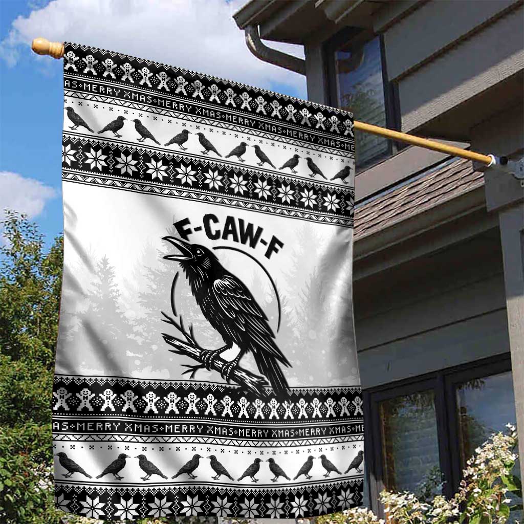 Funny Christmas F Caw F Raven Garden Flag Merry Craw Mas - Wonder Print Shop