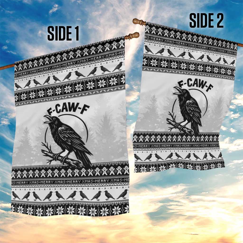 Funny Christmas F Caw F Raven Garden Flag Merry Craw Mas - Wonder Print Shop