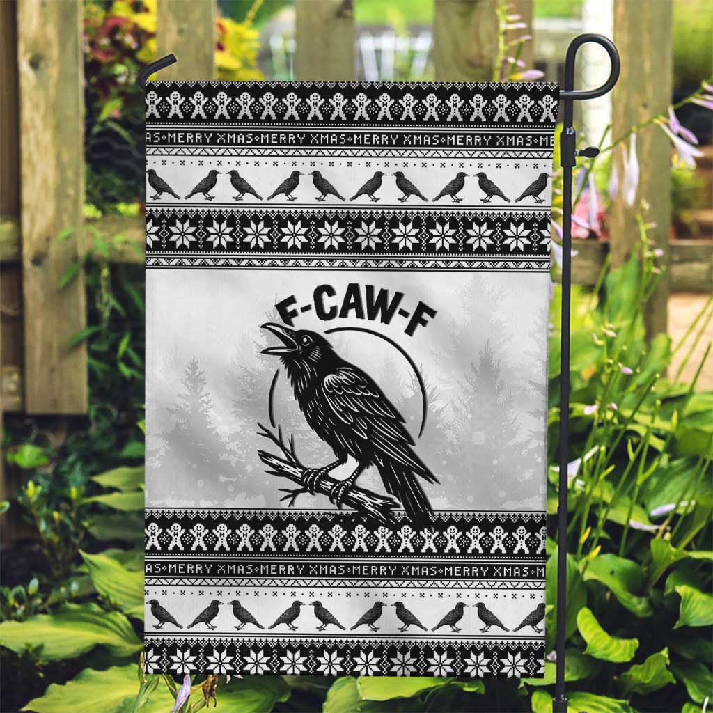 Funny Christmas F Caw F Raven Garden Flag Merry Craw Mas - Wonder Print Shop