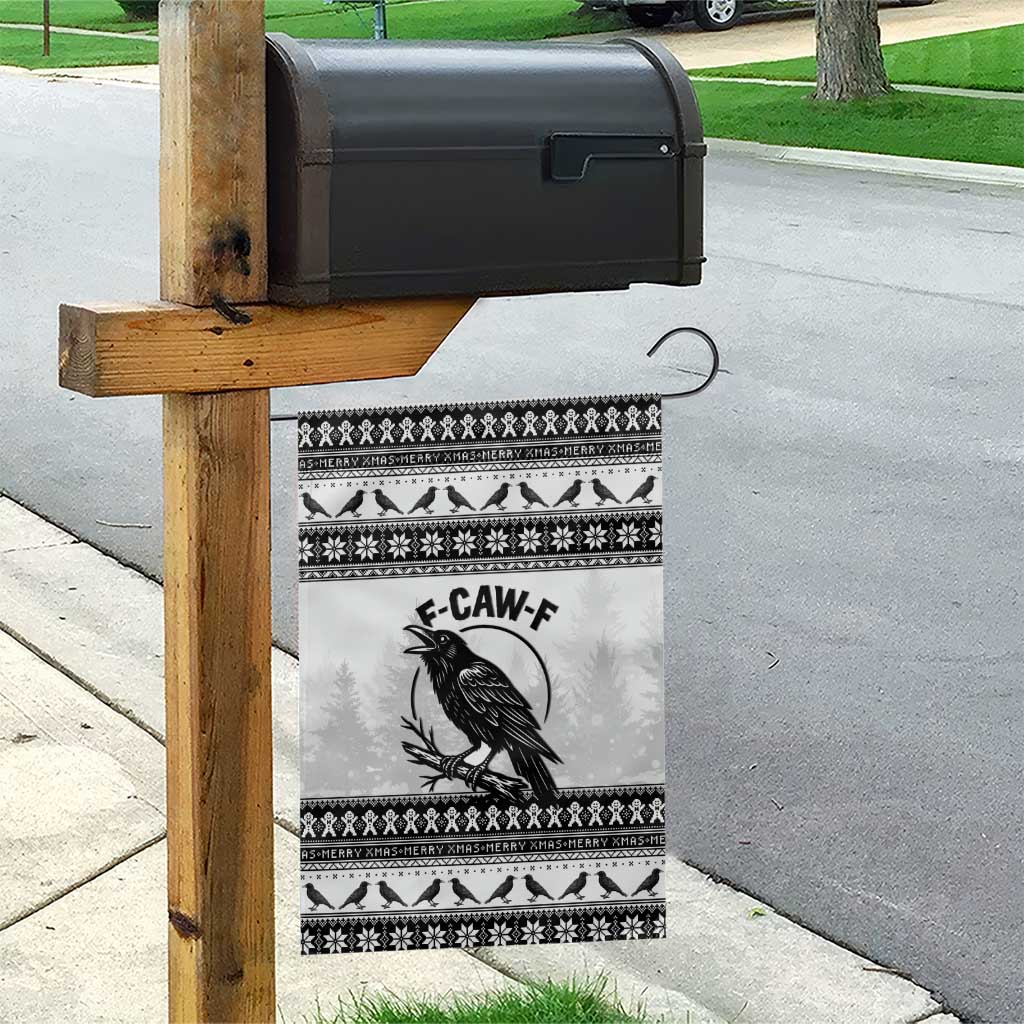 Funny Christmas F Caw F Raven Garden Flag Merry Craw Mas - Wonder Print Shop