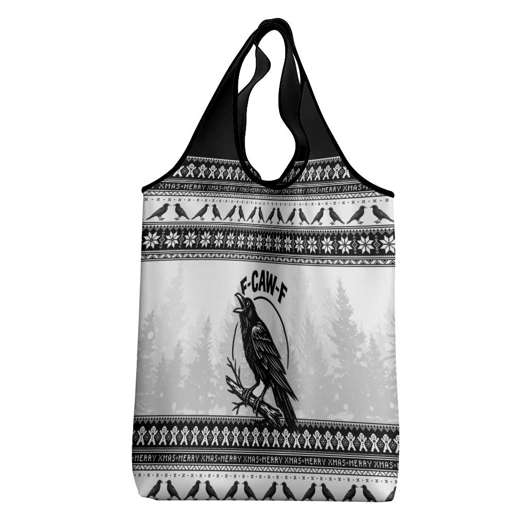 Funny Christmas F Caw F Raven Grocery Bag Merry Craw Mas - Wonder Print Shop
