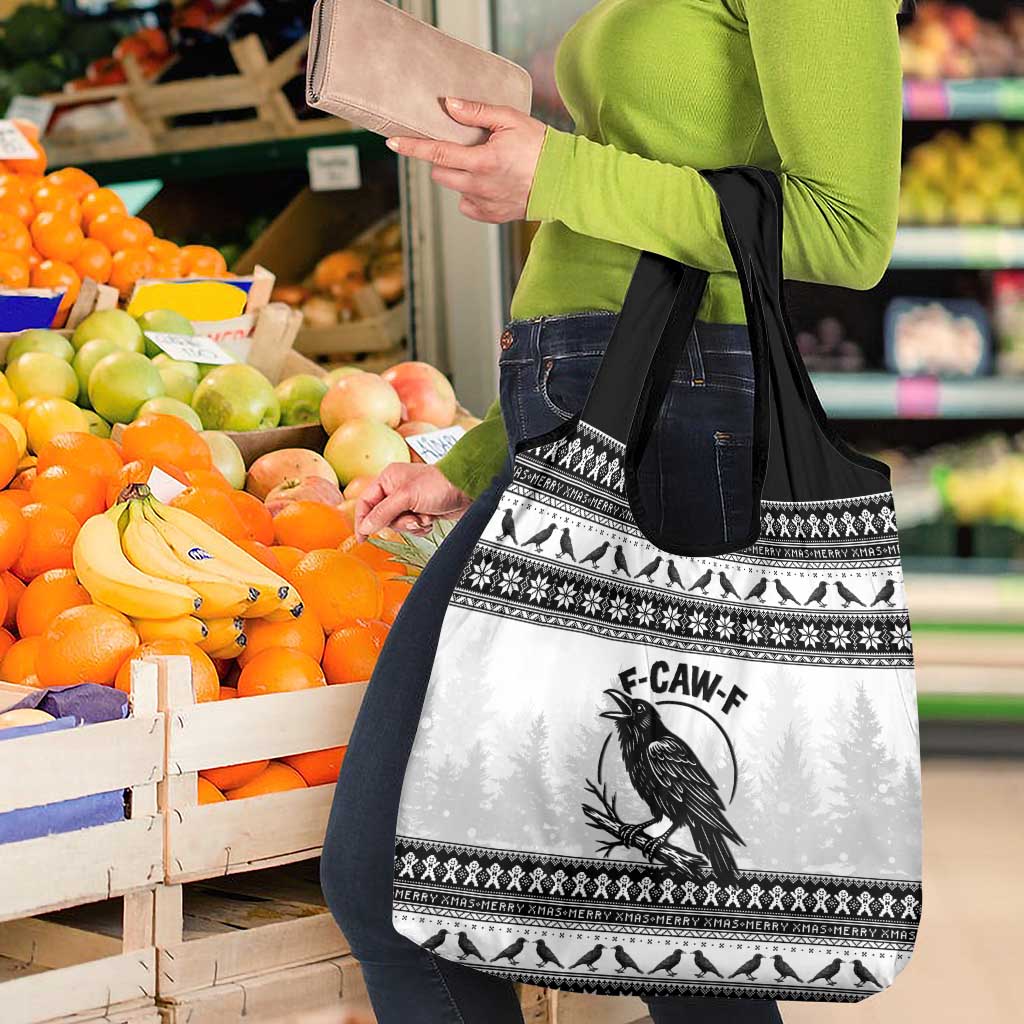 Funny Christmas F Caw F Raven Grocery Bag Merry Craw Mas - Wonder Print Shop