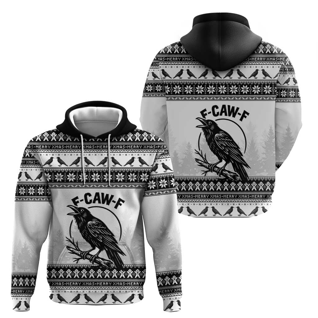 Funny Christmas F Caw F Raven Hoodie Merry Craw Mas - Wonder Print Shop
