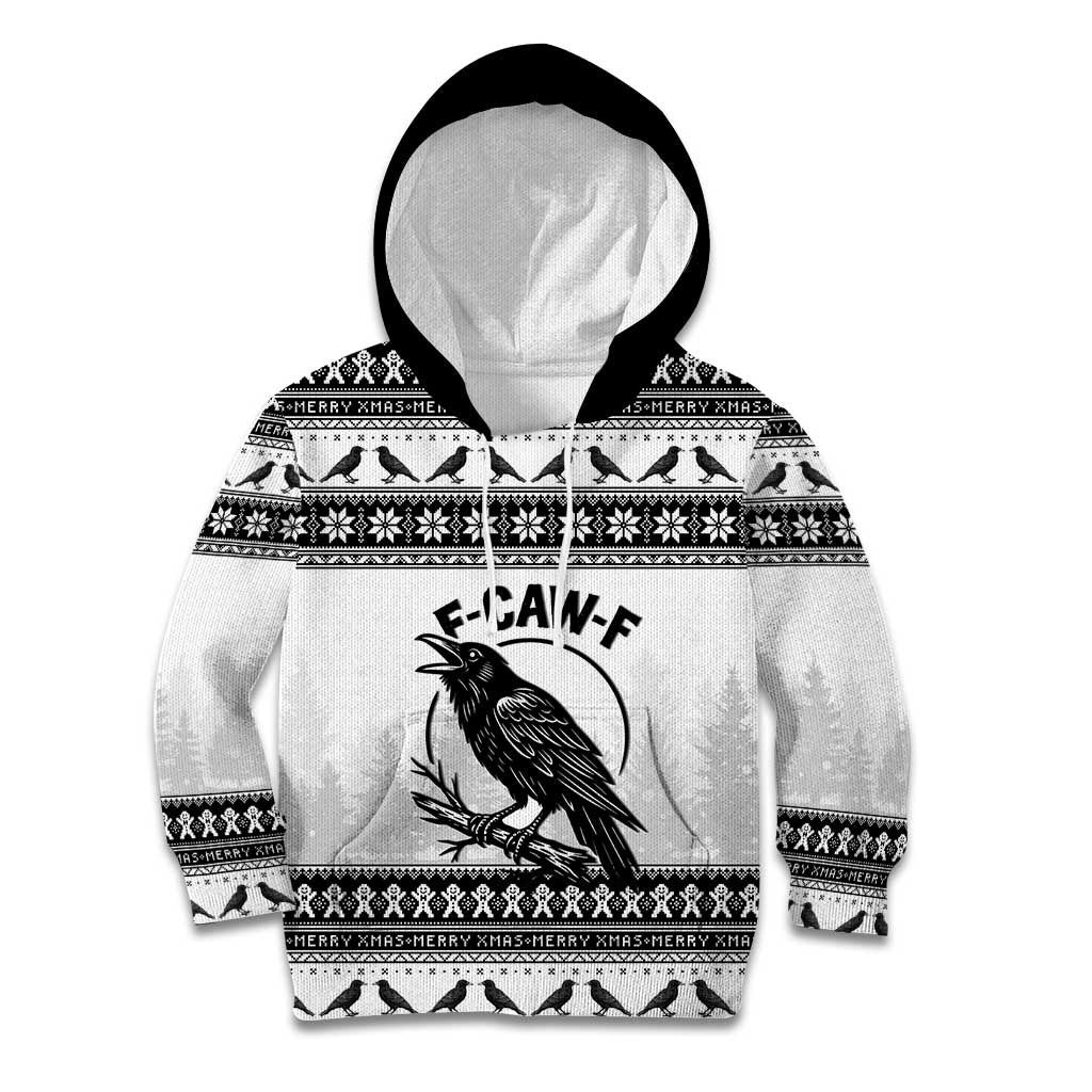 Funny Christmas F Caw F Raven Kid Hoodie Merry Craw Mas - Wonder Print Shop