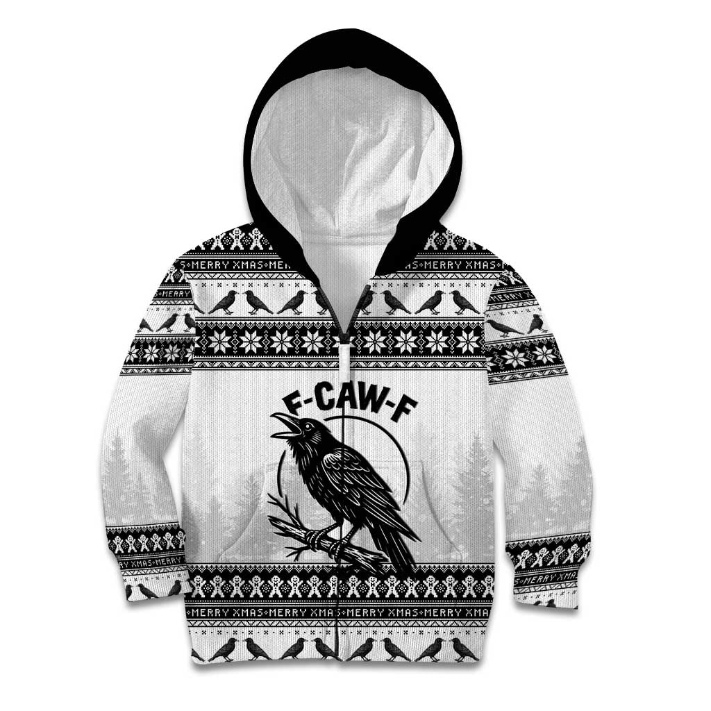 Funny Christmas F Caw F Raven Kid Hoodie Merry Craw Mas - Wonder Print Shop