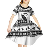 Funny Christmas F Caw F Raven Kid Short Sleeve Dress Merry Craw Mas - Wonder Print Shop
