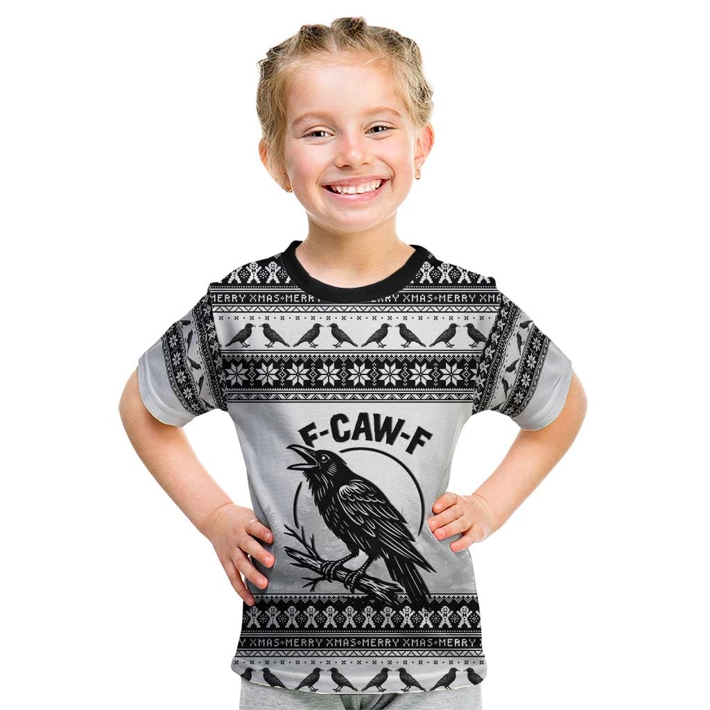 Funny Christmas F Caw F Raven Kid T Shirt Merry Craw Mas - Wonder Print Shop