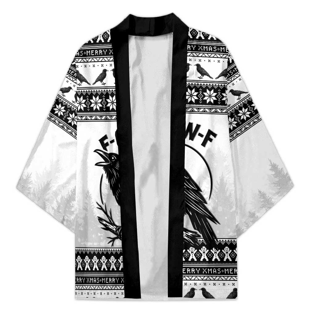 Funny Christmas F Caw F Raven Kimono Merry Craw Mas - Wonder Print Shop