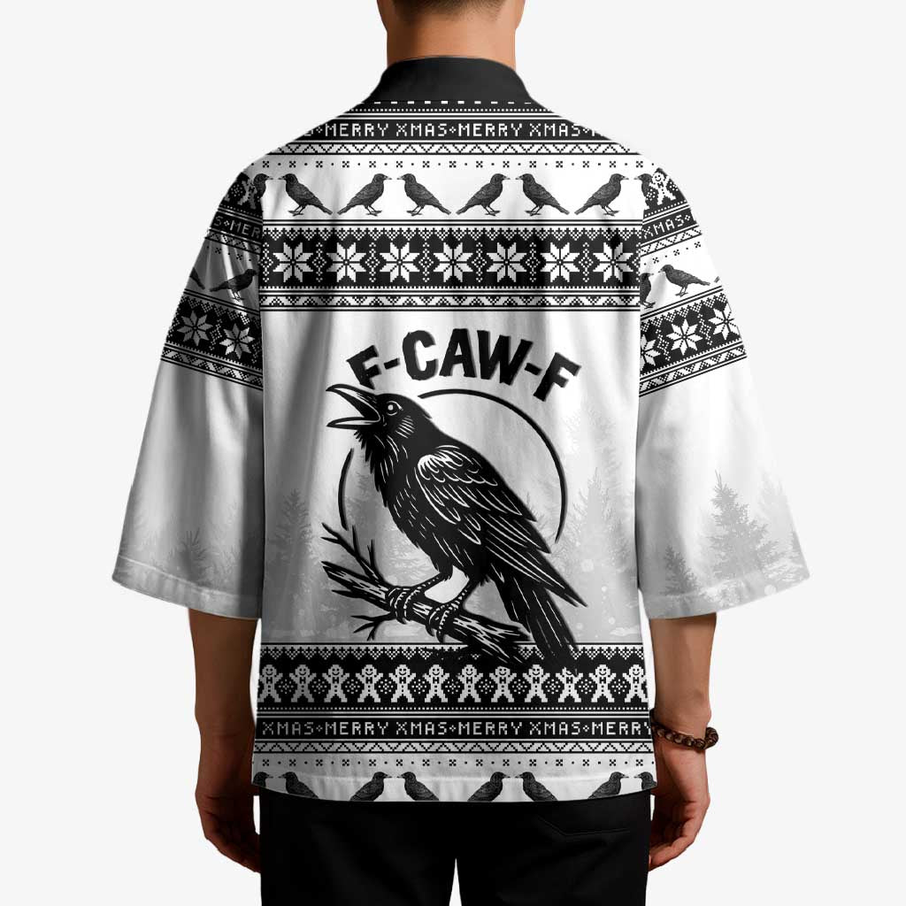 Funny Christmas F Caw F Raven Kimono Merry Craw Mas - Wonder Print Shop