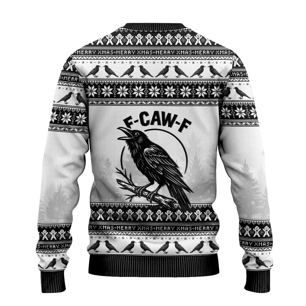 Funny Christmas F Caw F Raven Ugly Christmas Sweater Merry Craw Mas - Wonder Print Shop