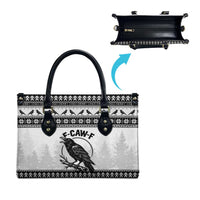 Funny Christmas F Caw F Raven Leather Bag Merry Craw Mas - Wonder Print Shop