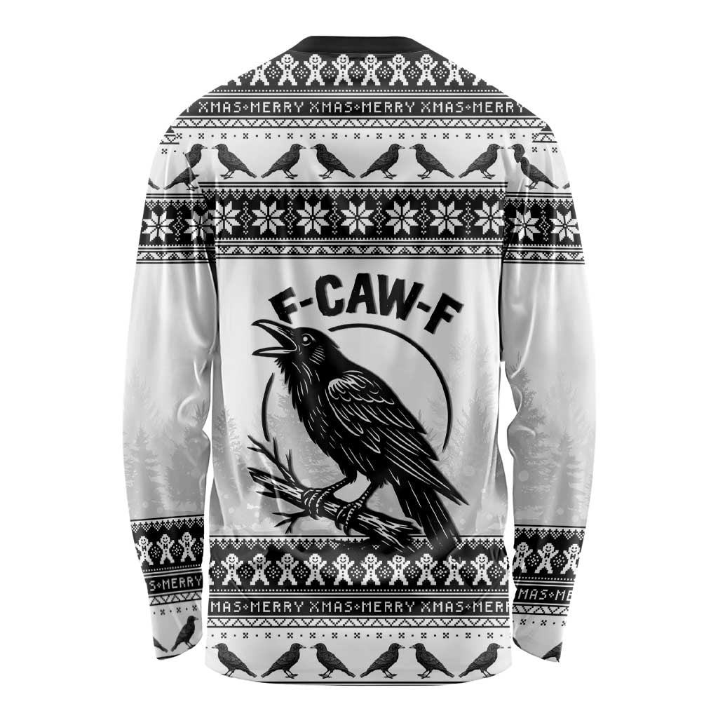 Funny Christmas F Caw F Raven Long Sleeve Shirt Merry Craw Mas - Wonder Print Shop