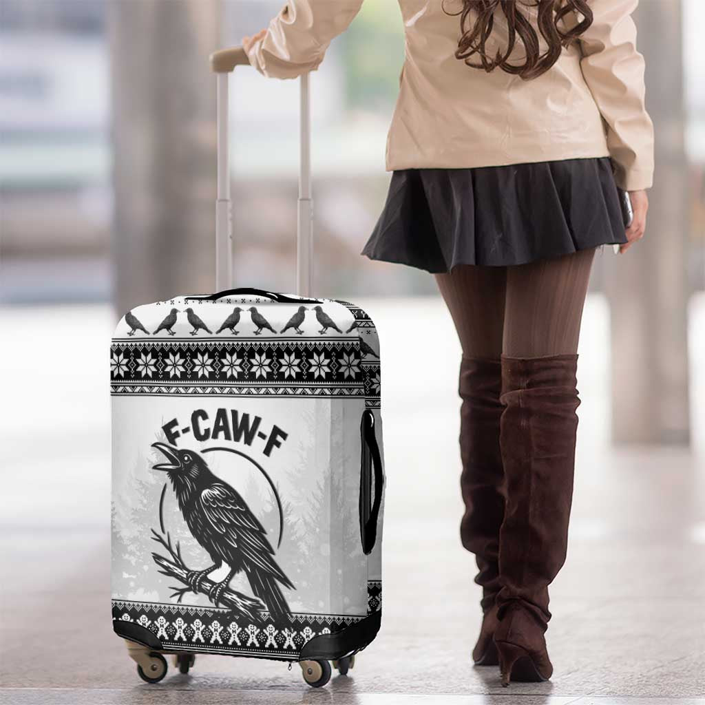 Funny Christmas F Caw F Raven Luggage Cover Merry Craw Mas - Wonder Print Shop
