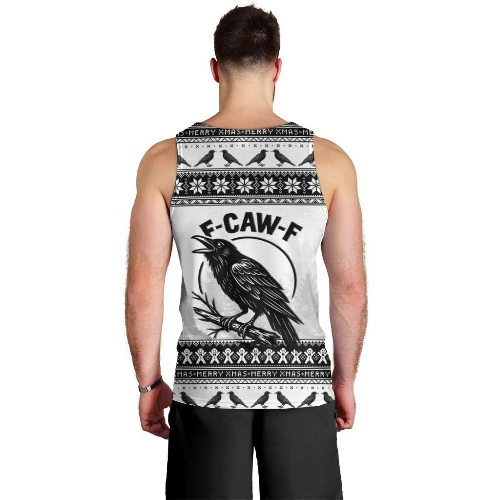 Funny Christmas F Caw F Raven Men Tank Top Merry Craw Mas - Wonder Print Shop