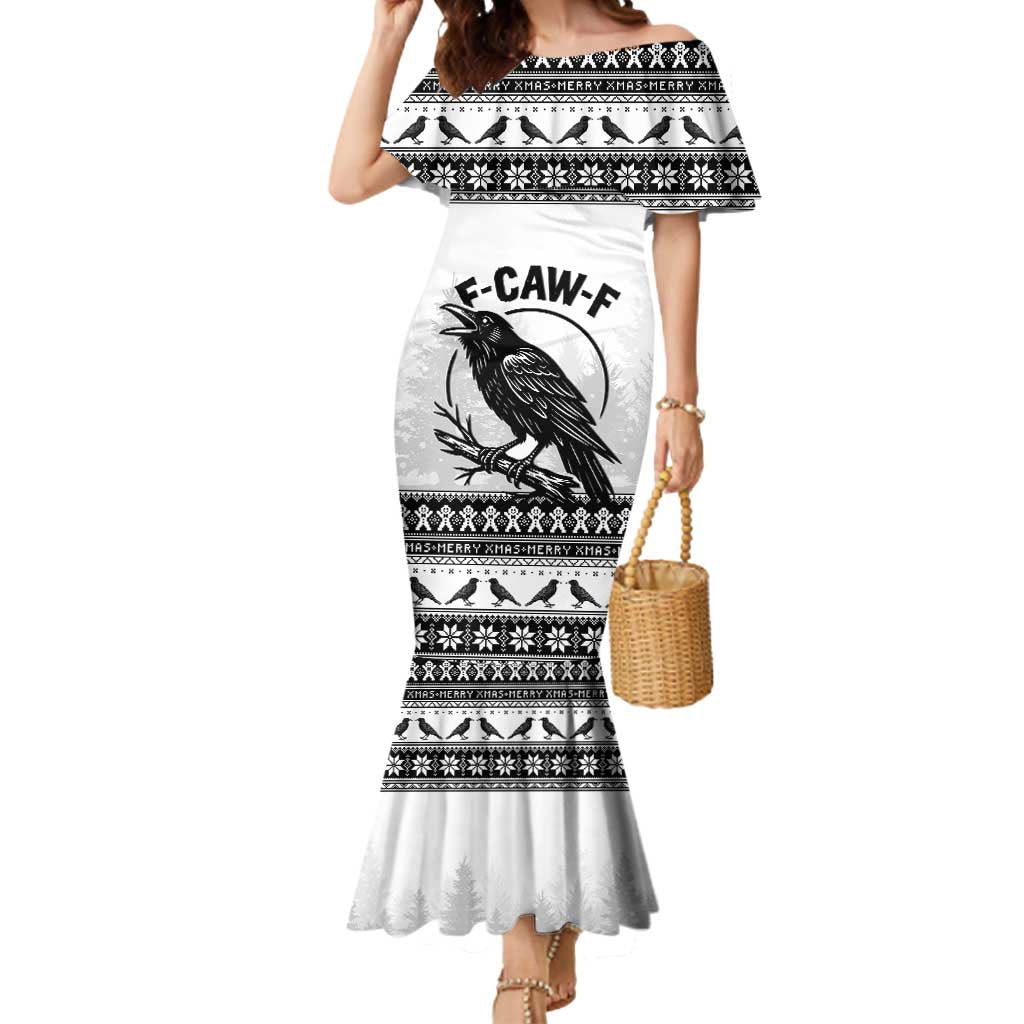 Funny Christmas F Caw F Raven Mermaid Dress Merry Craw Mas - Wonder Print Shop