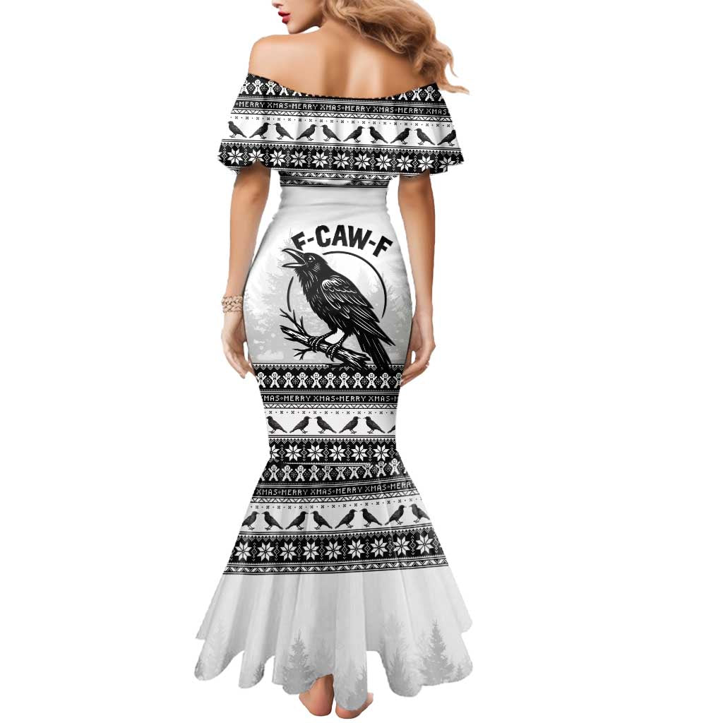 Funny Christmas F Caw F Raven Mermaid Dress Merry Craw Mas - Wonder Print Shop