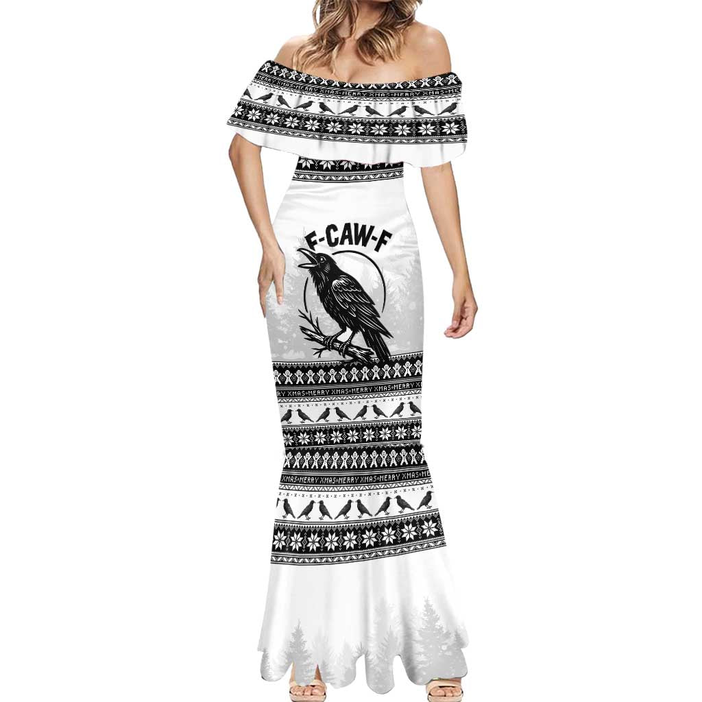 Funny Christmas F Caw F Raven Mermaid Dress Merry Craw Mas - Wonder Print Shop