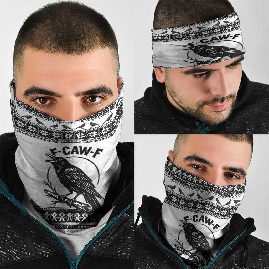 Funny Christmas F Caw F Raven Neck Gaiter Merry Craw Mas - Wonder Print Shop