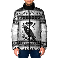 Funny Christmas F Caw F Raven Padded Jacket Merry Craw Mas - Wonder Print Shop