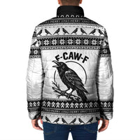 Funny Christmas F Caw F Raven Padded Jacket Merry Craw Mas - Wonder Print Shop