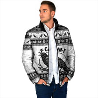 Funny Christmas F Caw F Raven Padded Jacket Merry Craw Mas - Wonder Print Shop