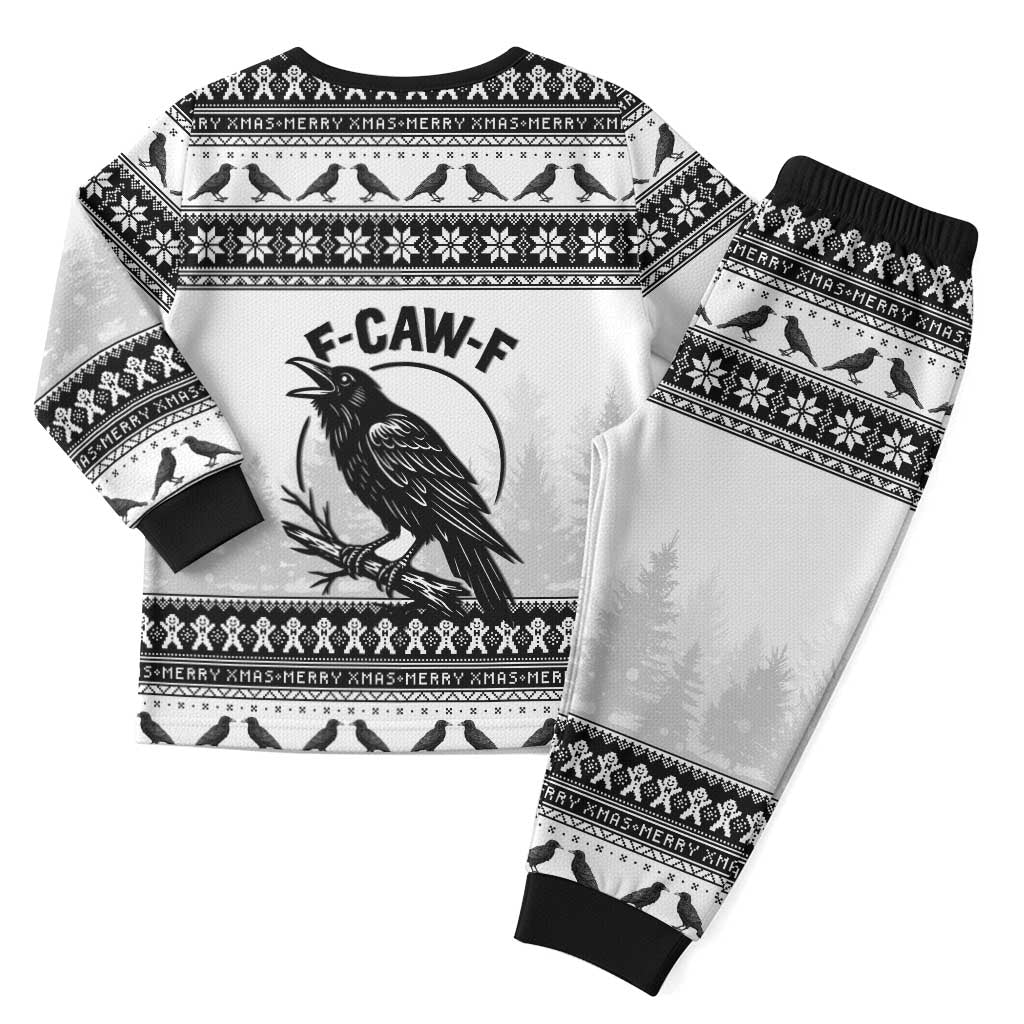 Funny Christmas F Caw F Raven Christmas Pajama Set Merry Craw Mas - Wonder Print Shop