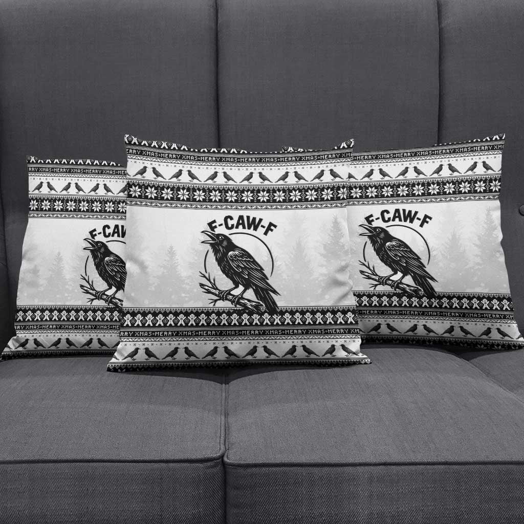 Funny Christmas F Caw F Raven Pillow Cover Merry Craw Mas - Wonder Print Shop