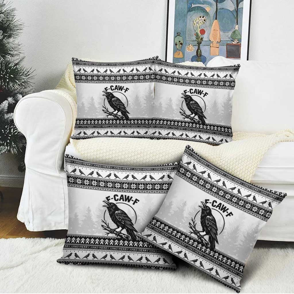Funny Christmas F Caw F Raven Pillow Cover Merry Craw Mas - Wonder Print Shop