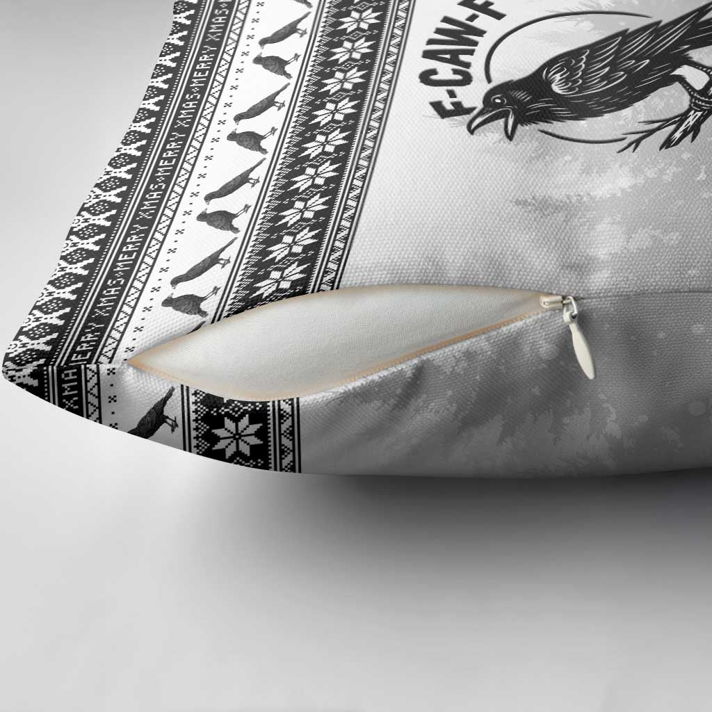 Funny Christmas F Caw F Raven Pillow Cover Merry Craw Mas - Wonder Print Shop