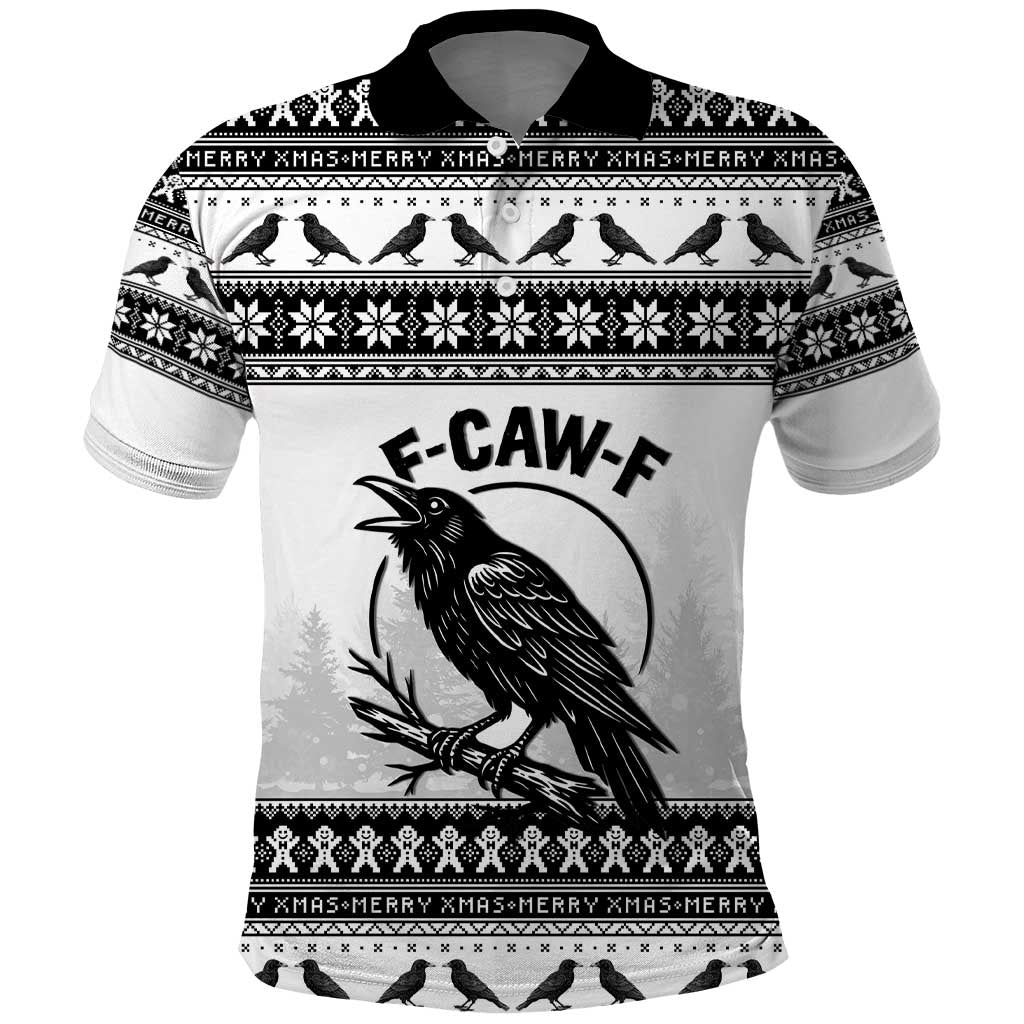 Funny Christmas F Caw F Raven Polo Shirt Merry Craw Mas - Wonder Print Shop