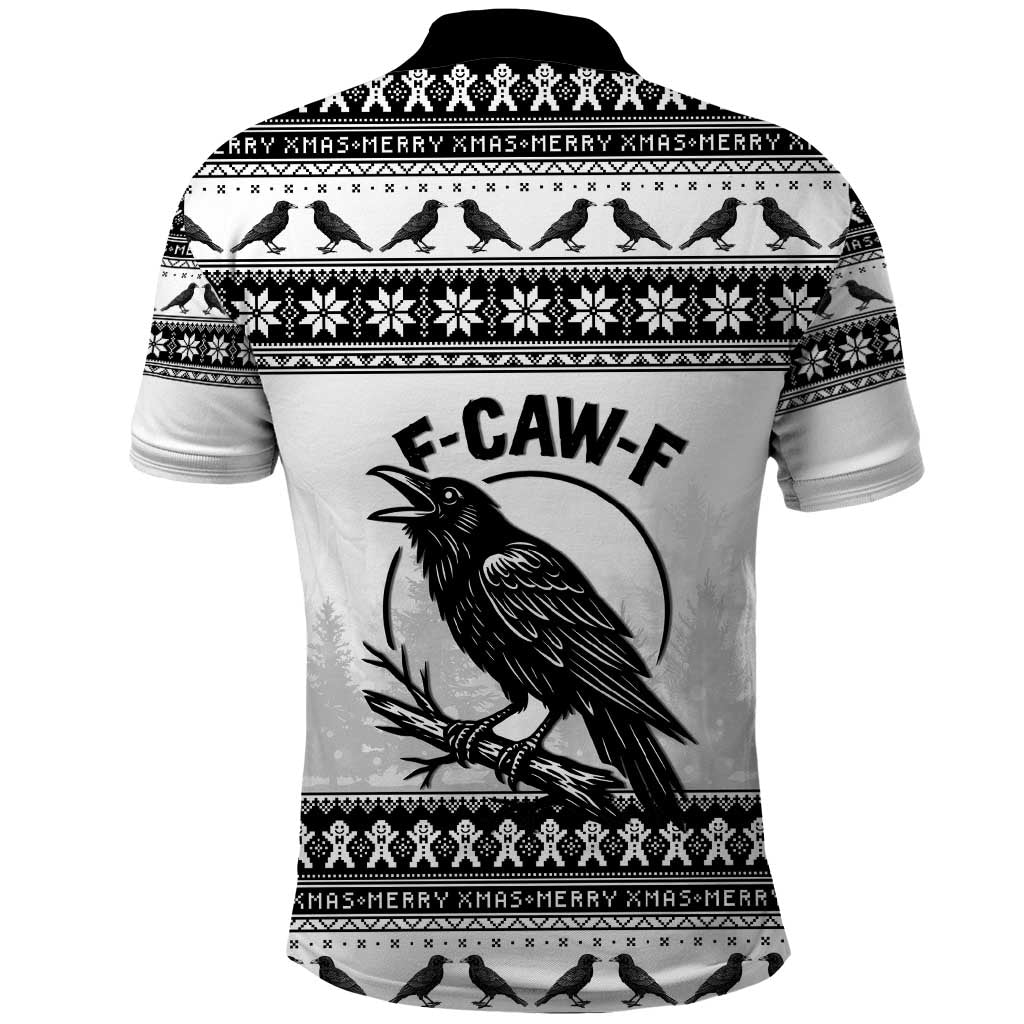 Funny Christmas F Caw F Raven Polo Shirt Merry Craw Mas - Wonder Print Shop