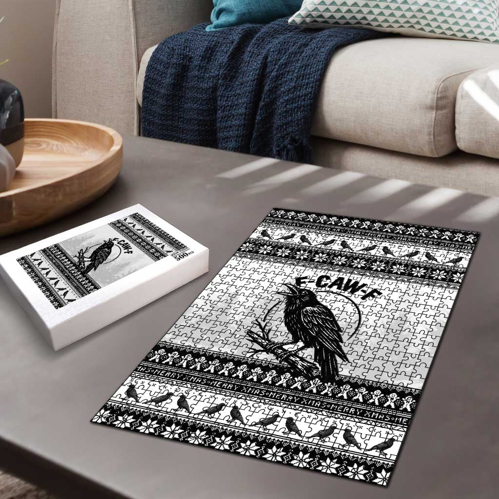 Funny Christmas F Caw F Raven Puzzle Merry Craw Mas - Wonder Print Shop