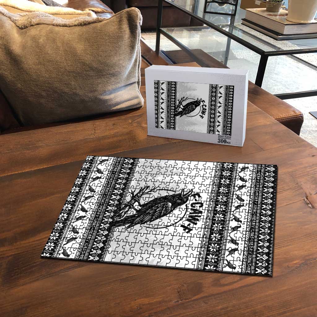 Funny Christmas F Caw F Raven Puzzle Merry Craw Mas - Wonder Print Shop