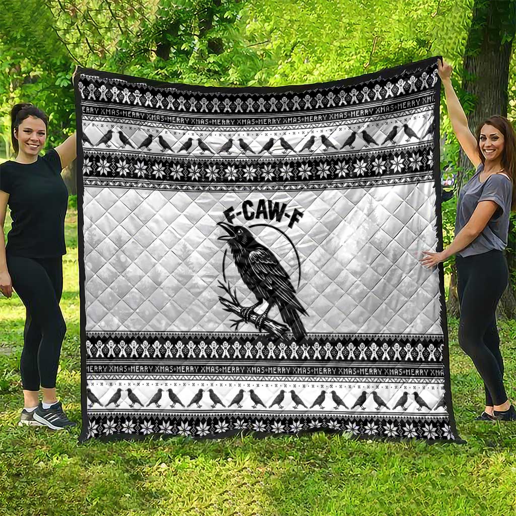 Funny Christmas F Caw F Raven Quilt Merry Craw Mas - Wonder Print Shop