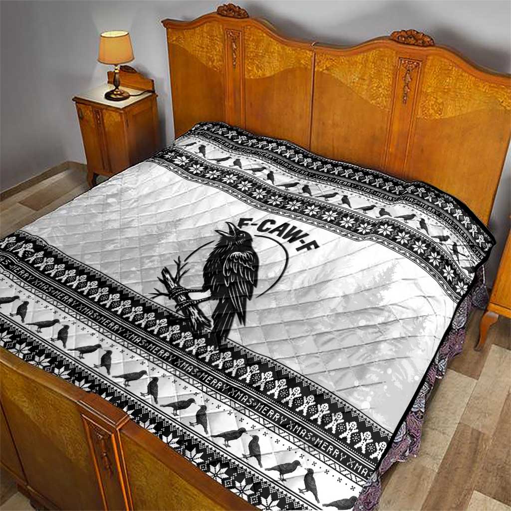 Funny Christmas F Caw F Raven Quilt Merry Craw Mas - Wonder Print Shop
