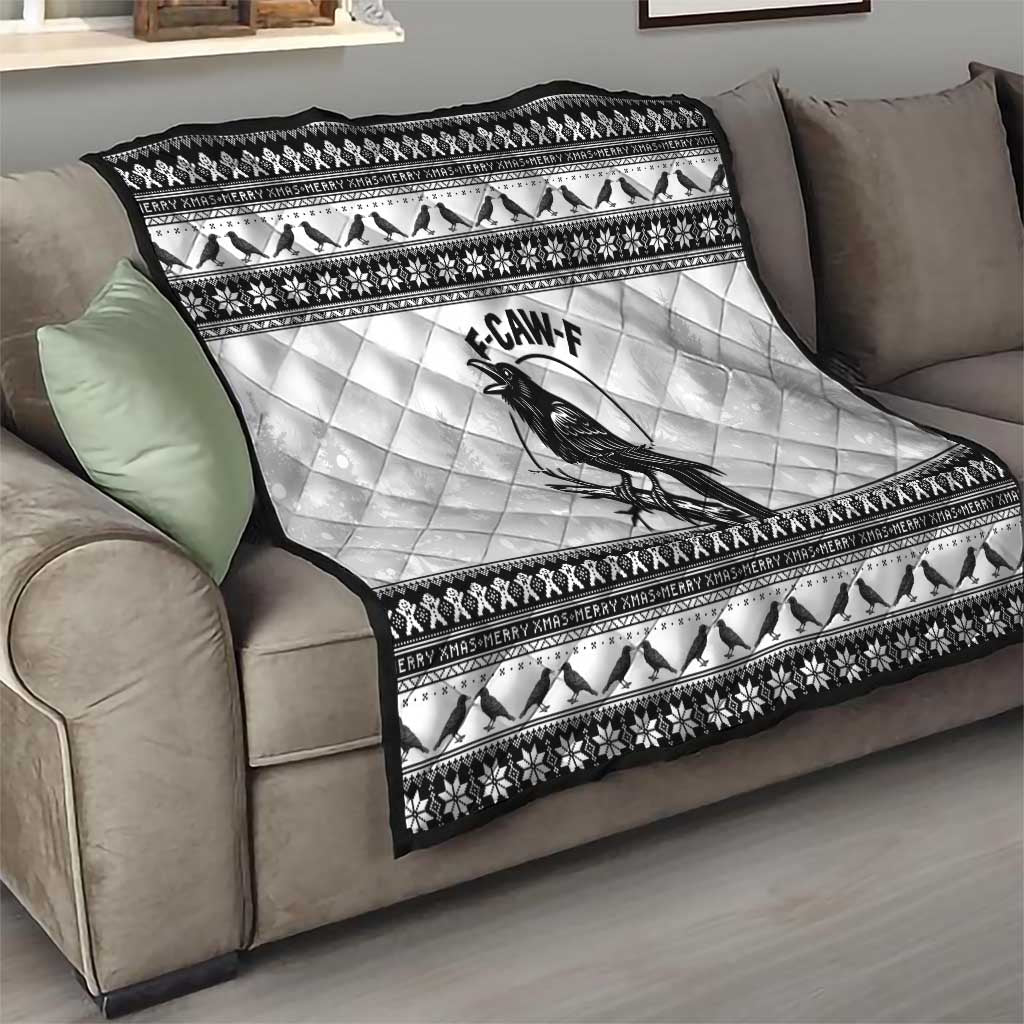 Funny Christmas F Caw F Raven Quilt Merry Craw Mas - Wonder Print Shop