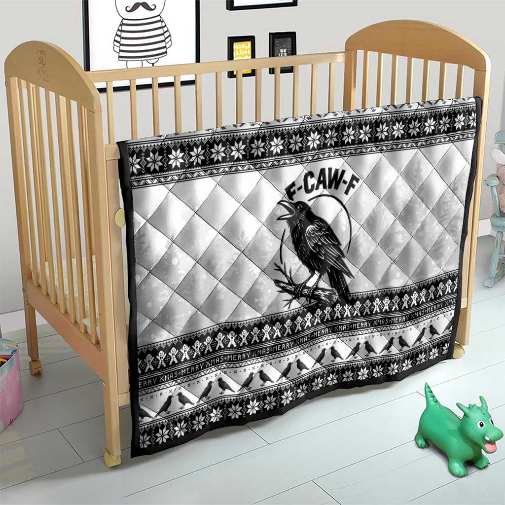 Funny Christmas F Caw F Raven Quilt Merry Craw Mas - Wonder Print Shop