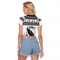 Funny Christmas F Caw F Raven Raglan Cropped T Shirt Merry Craw Mas - Wonder Print Shop