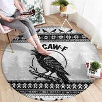 Funny Christmas F Caw F Raven Round Carpet Merry Craw Mas - Wonder Print Shop