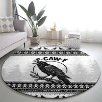 Funny Christmas F Caw F Raven Round Carpet Merry Craw Mas - Wonder Print Shop