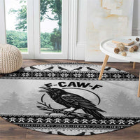 Funny Christmas F Caw F Raven Round Carpet Merry Craw Mas - Wonder Print Shop