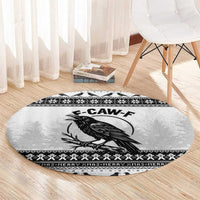 Funny Christmas F Caw F Raven Round Carpet Merry Craw Mas - Wonder Print Shop