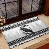 Funny Christmas F Caw F Raven Rubber Doormat Merry Craw Mas - Wonder Print Shop