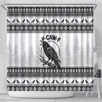 Funny Christmas F Caw F Raven Shower Curtain Merry Craw Mas - Wonder Print Shop