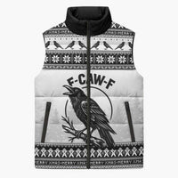Funny Christmas F Caw F Raven Sleeveless Puffer Jacket Merry Craw Mas - Wonder Print Shop