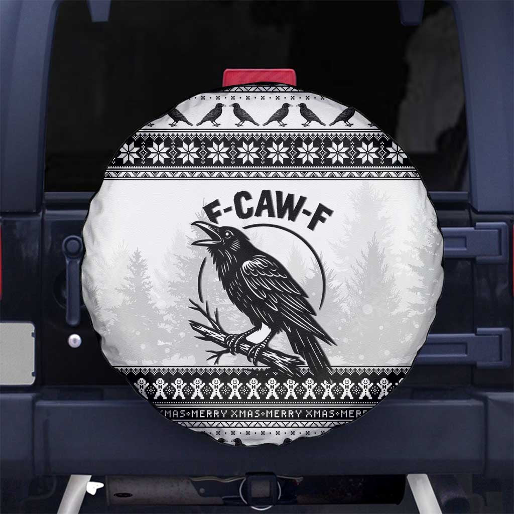 Funny Christmas F Caw F Raven Spare Tire Cover Merry Craw Mas - Wonder Print Shop
