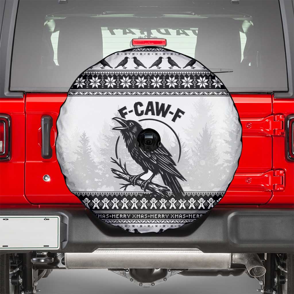 Funny Christmas F Caw F Raven Spare Tire Cover Merry Craw Mas - Wonder Print Shop
