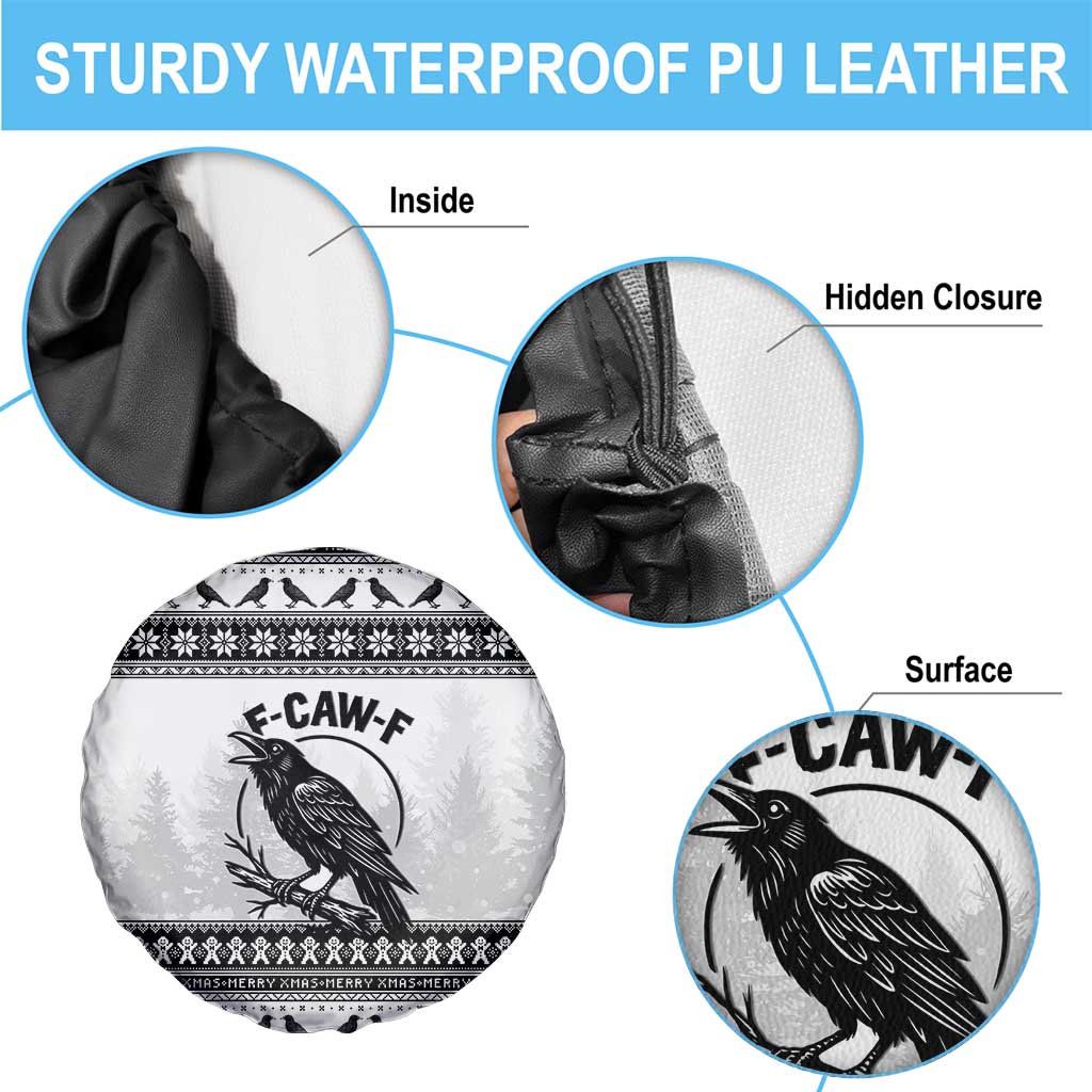 Funny Christmas F Caw F Raven Spare Tire Cover Merry Craw Mas - Wonder Print Shop