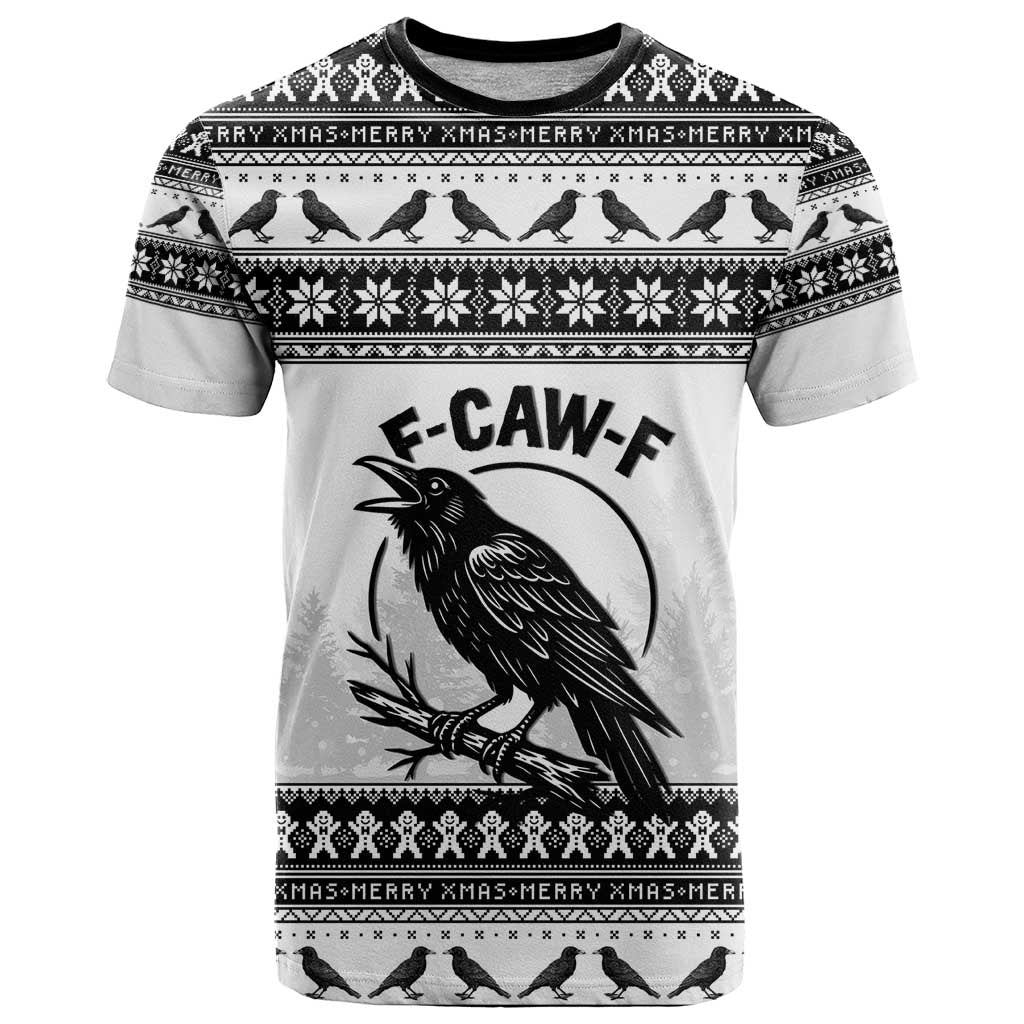Funny Christmas F Caw F Raven T Shirt Merry Craw Mas - Wonder Print Shop