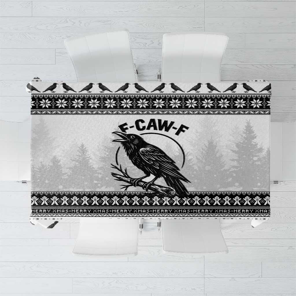 Funny Christmas F Caw F Raven Tablecloth Merry Craw Mas - Wonder Print Shop
